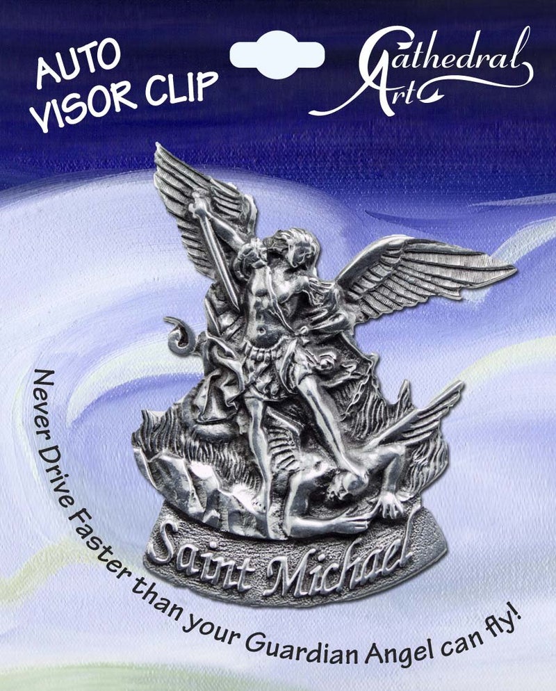 Cathedral Art Saint Michael Auto Visor Clip, Car Accessory Gift for Police Officers, New Drivers and Catholics, by Cathedral Art - Image 1